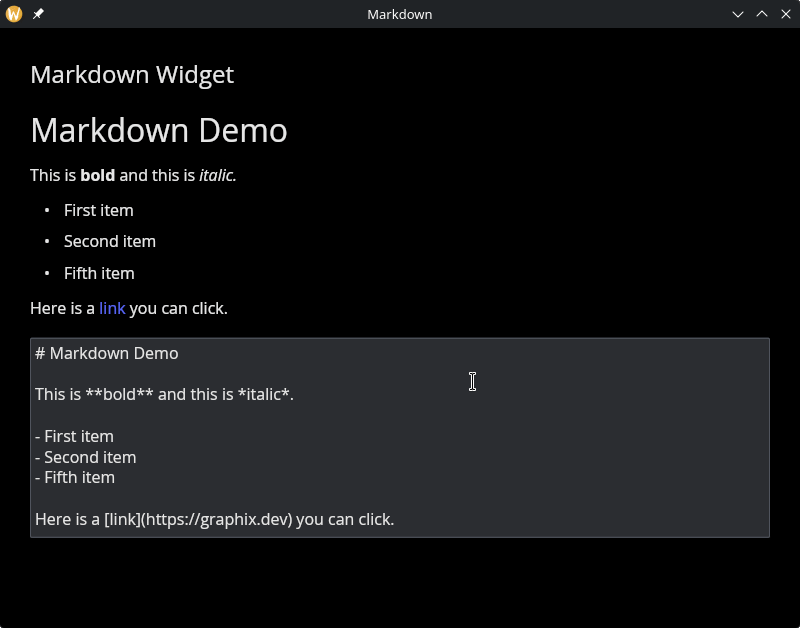 Markdown Widget